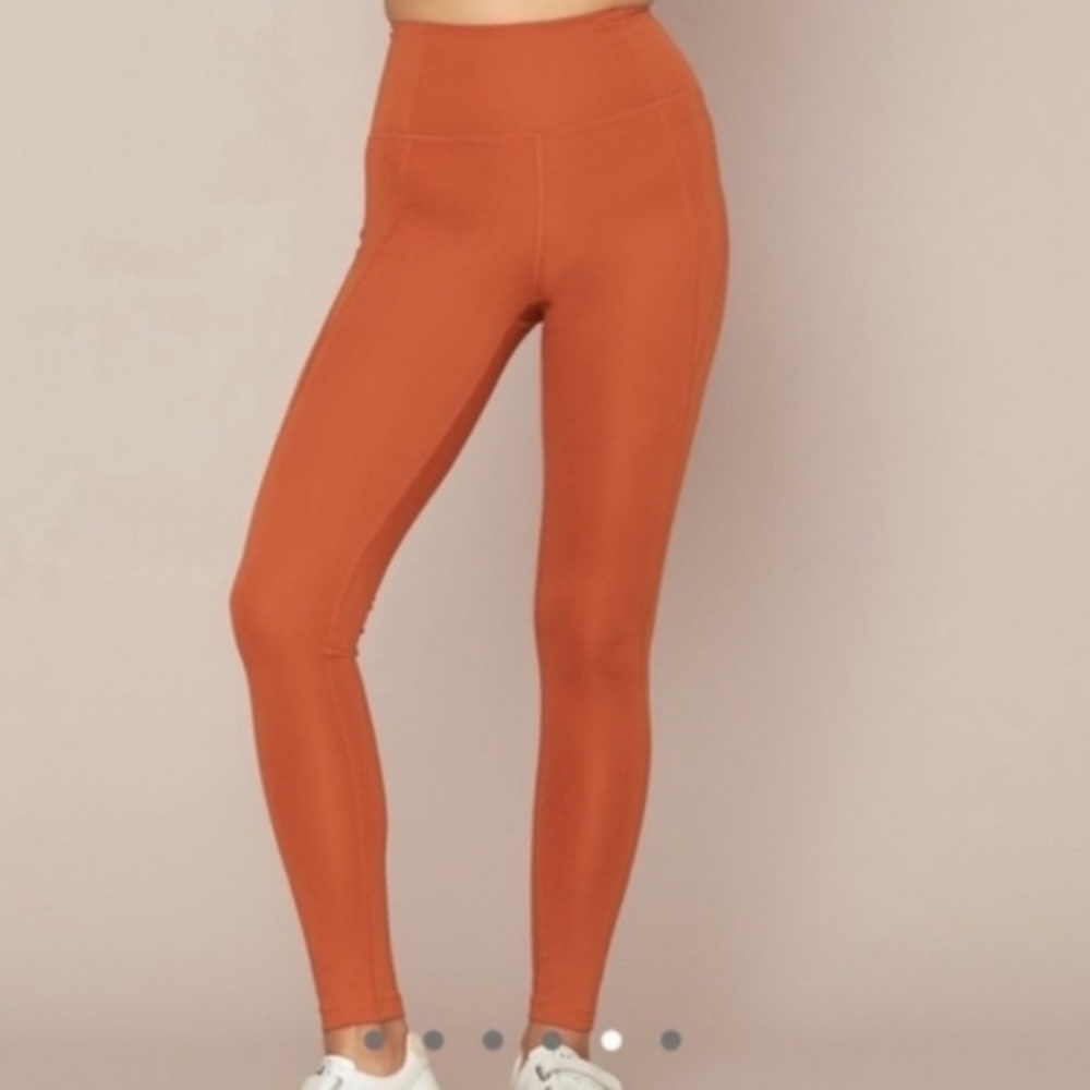 Girlfriend Collective High Waist Leggings Brick Orange Buttery Soft Compression